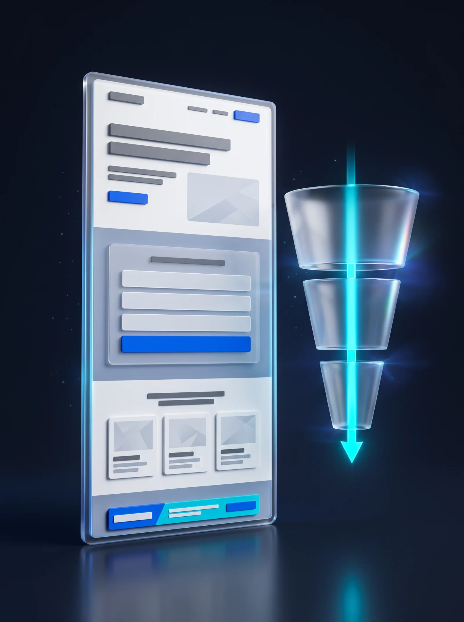 Landing Pages & Funnels concept visual